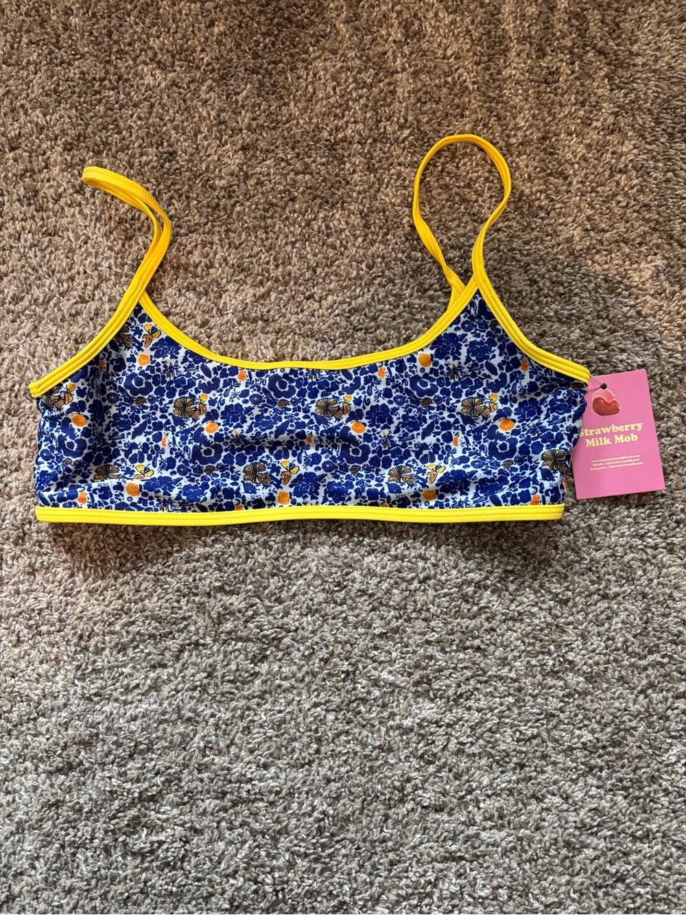 NWT strawberry milk mob bikini top